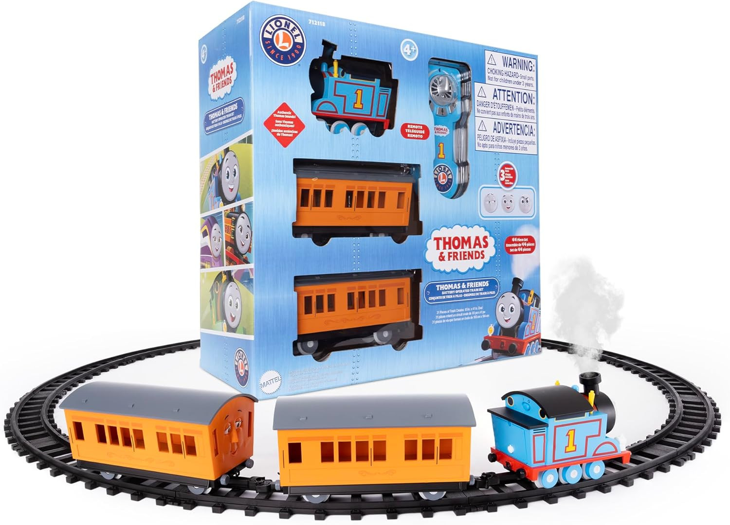 Lionel Mattel Thomas & Friends Battery O Gauge Toy Train Set with Remote, Locomotive, Train Cars,... | Amazon (US)