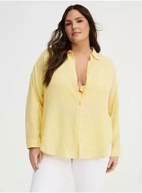 Cotton Gauze Drop Shoulder Shirt | Torrid (US & Canada)