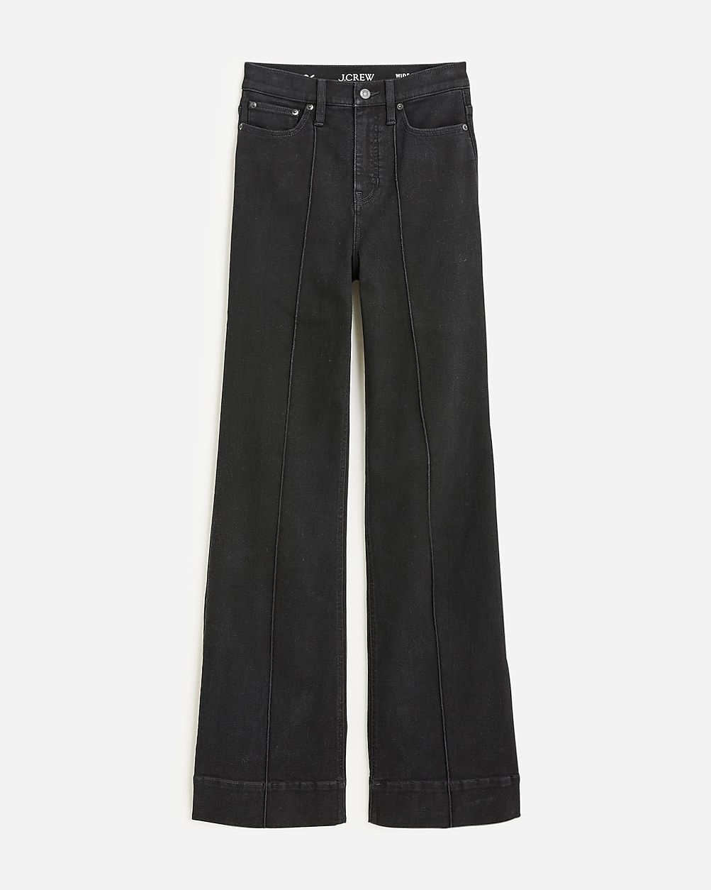Pintuck denim trouser in black | J.Crew US