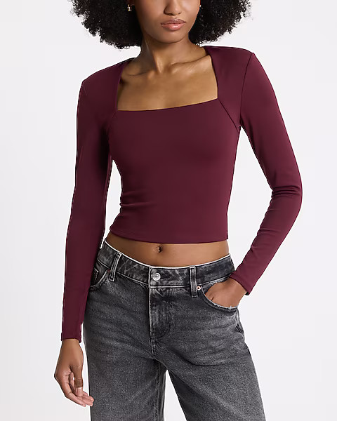 Body Contour High Compression Square Neck Tee | Express