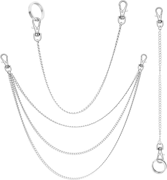 Amazon.com: Anezus 3pcs Belt Chain, Pocket Chain, Chains for Wallet, Pants, Jeans, Goth Accessori... | Amazon (US)