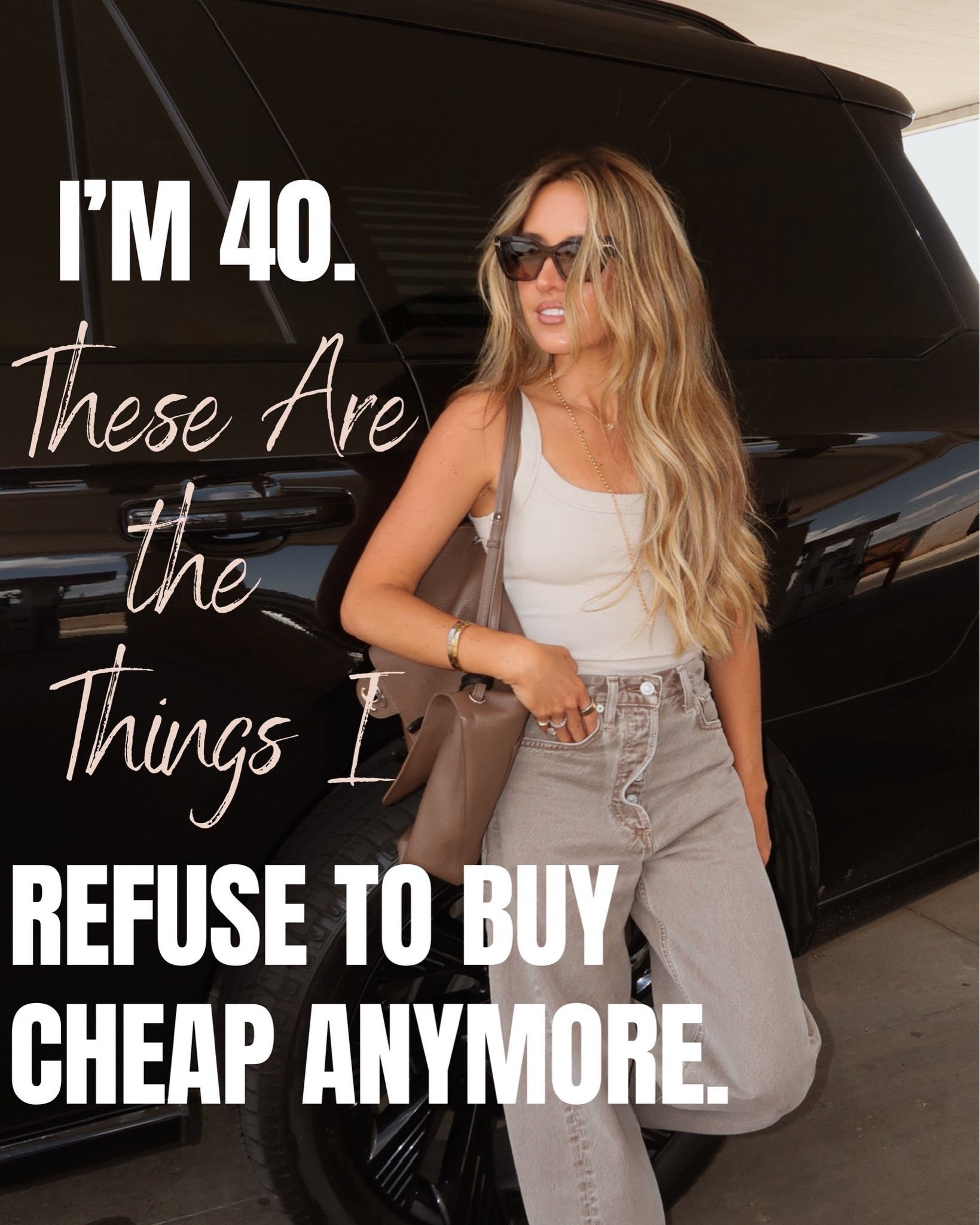 I’m 40. These are the things i refuse to buy cheap anymore! 

Blankets - Use code MAGEN50 for 50% off sitewide, a free $50 gift card (to be used on a future purchase!) AND free shipping

Hung vango red carpet foundation-  shade 13

Lawless perfecting powder - shade sweet peach  