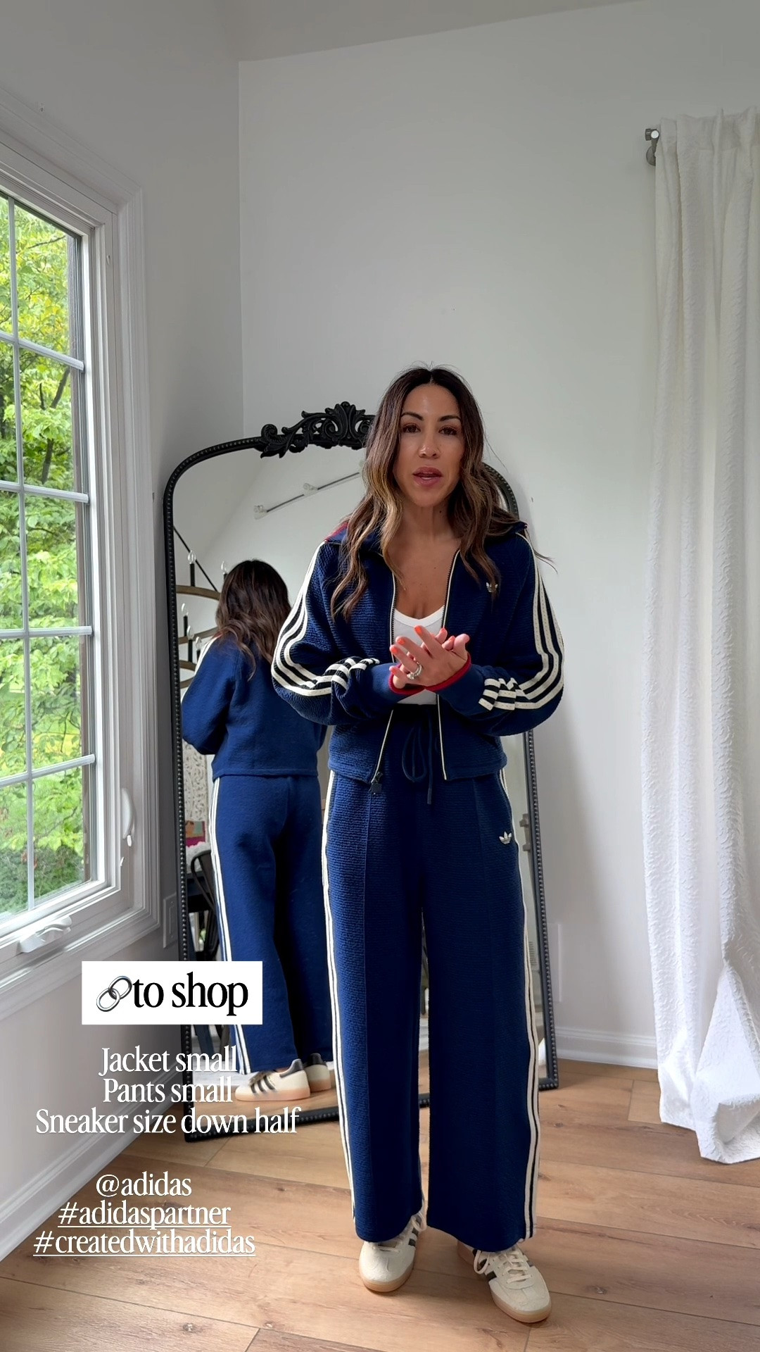 Small jacket. Pants small. Sneakers size down half. @adidas #adidaspartner #createdwithadidas

#LTKOver40 #LTKPetite
