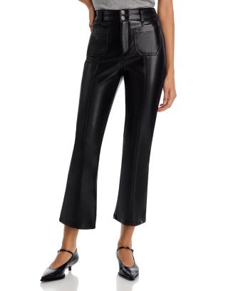 Faux Leather Dorothea High Rise Ankle Jeans in Black | Bloomingdale's (US)