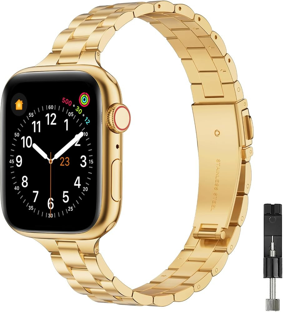 Thin Metal Bands Compatible with Apple Watch Bands for Women Dressy | Amazon (US)