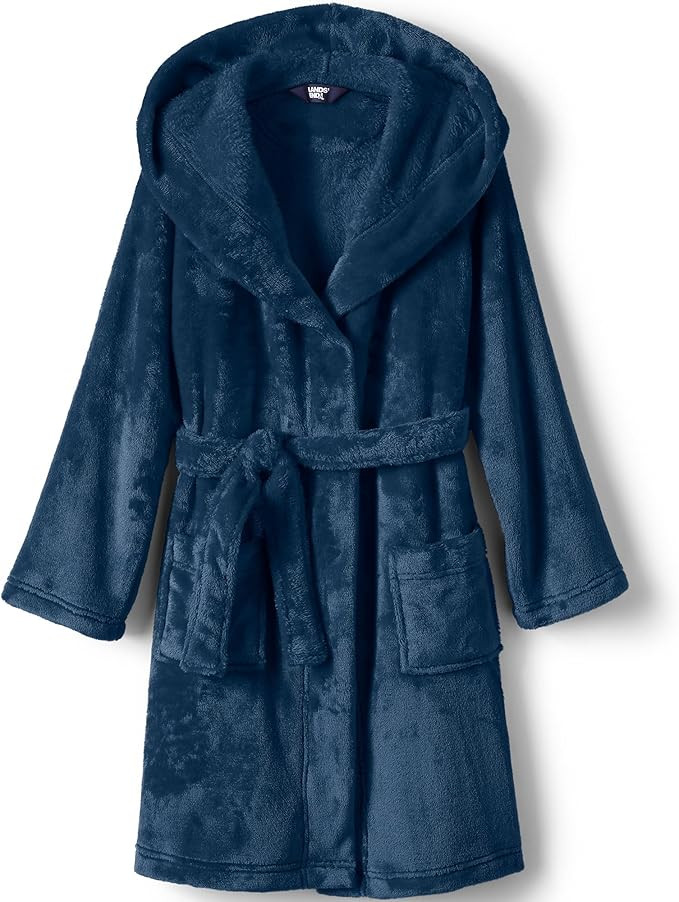 Lands' End Kids Hooded Fleece Solid Robe | Amazon (US)