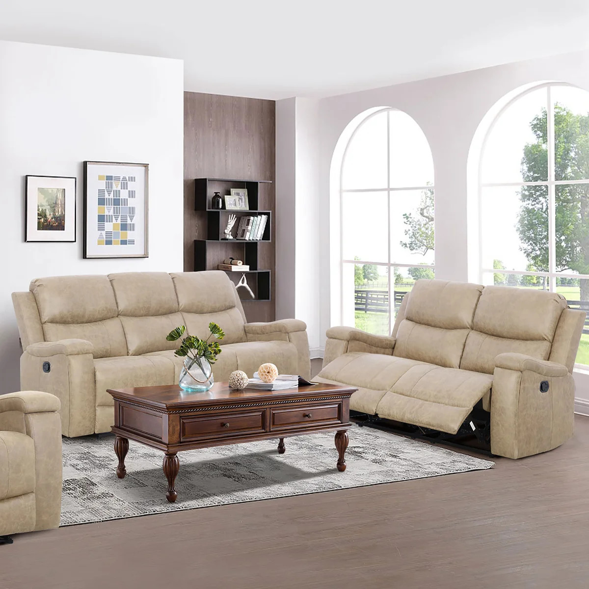 Chesa 2-Piece Faux Leather Upholstered Set Included Loveseat and Sofa | Wayfair North America