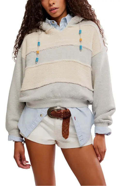 Free People Camp Crush Crop Cotton Blend Hoodie in Heather Grey at Nordstrom, Size Small | Nordstrom