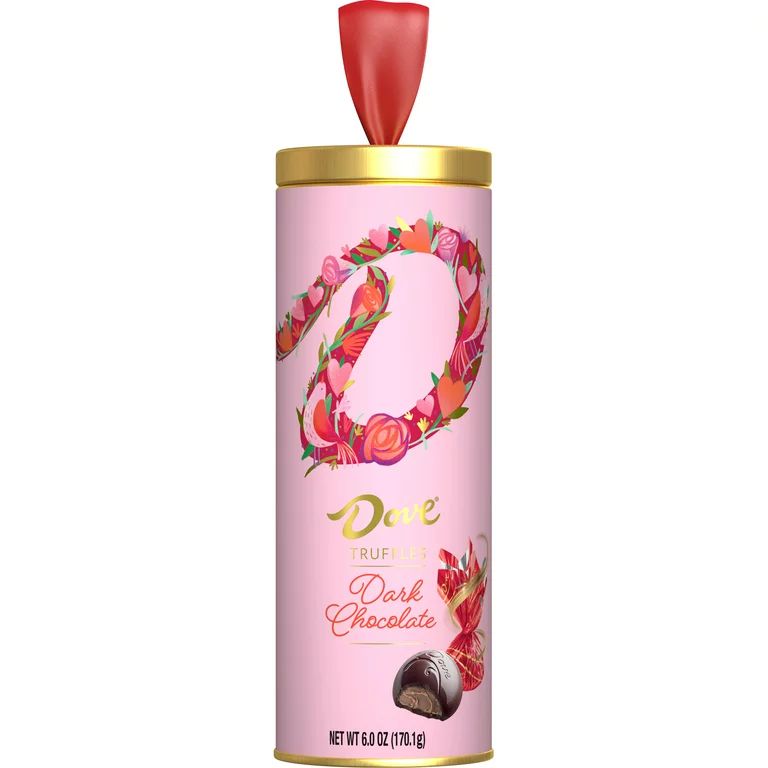 Dove Truffles Valentines Day Dark Chocolate Candy, Gift Tin - 6 oz | Walmart (US)