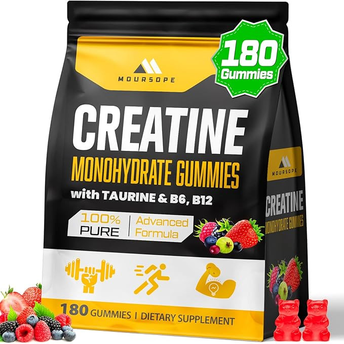 (180 Count) Creatine Monohydrate Gummies for Men & Women - Creatine Pre Workout Gummies for Muscl... | Amazon (US)