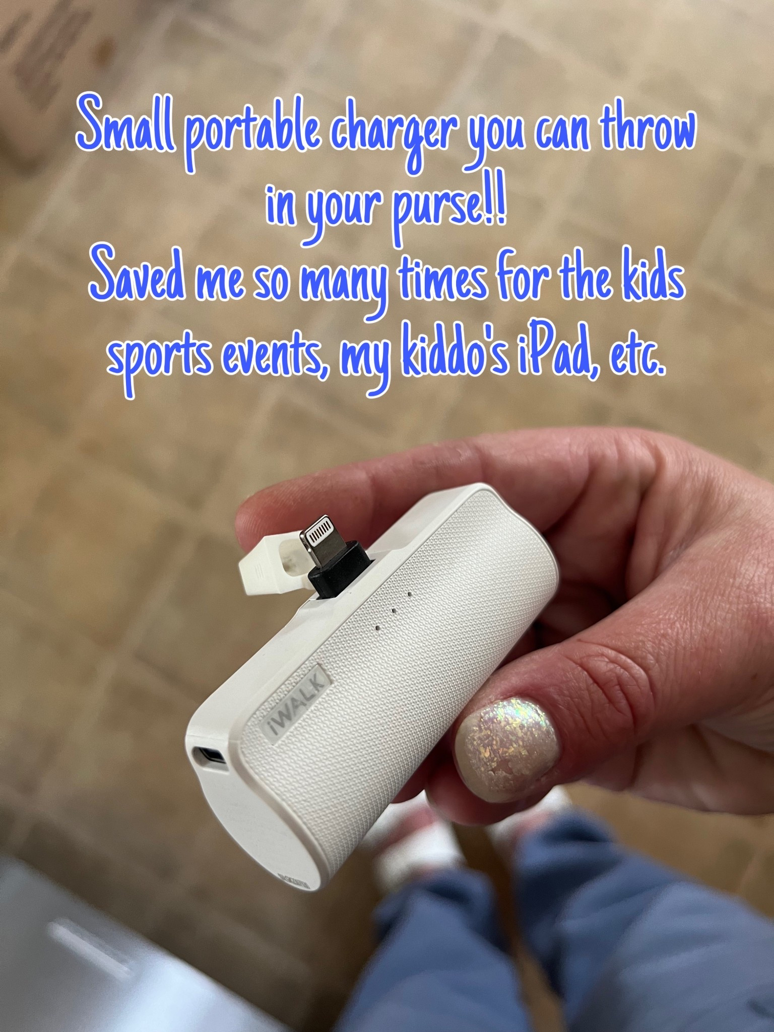 These little portable phone chargers/batteries come in ALL kinds of different colors!!
Make sure you get the right charger for YOUR phone! 
If you have any iPhone before 15, it will have a “lightning charger”, 15 & up they now have a USB type C. So just double check your ordering the right one for you phone, iPad, etc. They even make a whole charging box pad for multiple ones!! 
It has been a life saver for me because my little one’s iPad is always dies, or my phone only has 10% left but my daughter still has another 1 hour to play sports, etc! 


#sportsmom #portablecharger #batterypack #phonebattery #ltkkids #ltksummer #phoneaccessories #charger 


#LTKFindsUnder50 #LTKFamily #LTKActive