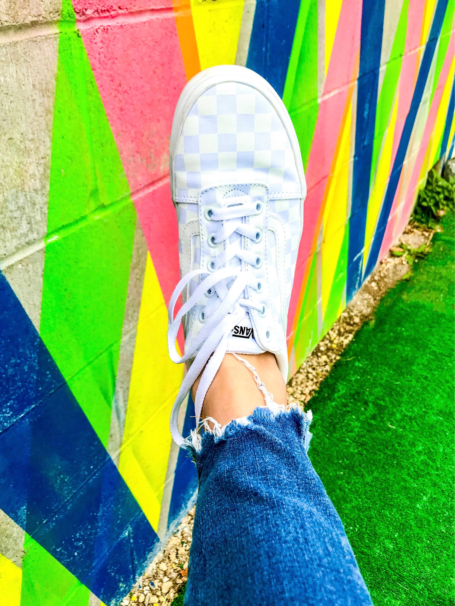 Vans white checkered sneakers - TTS (wearing size 10)

#LTKunder100 #LTKshoecrush