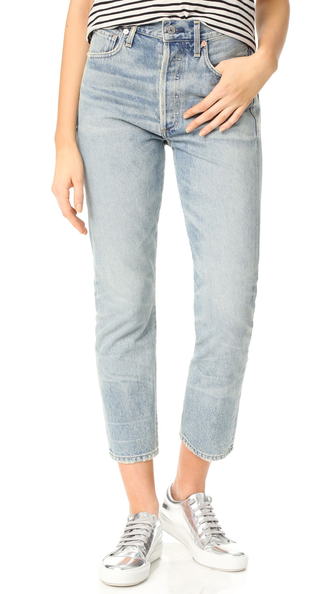 Dree High Rise Slim Straight Crop Jeans | Shopbop