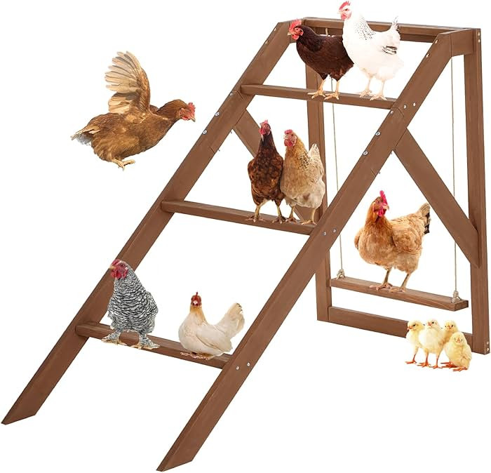 PETSFIT Chicken Perch for Pet's Healthy and Happy,4 Chicken Roosting Bars with Swing Fit for 8-10... | Amazon (US)