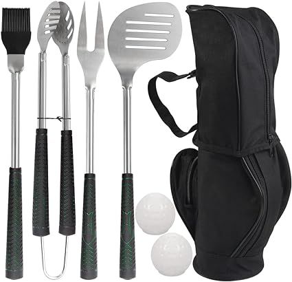 POLIGO 7PCS Golf-Club Style BBQ Tools Set Grilling Tools with Rubber Handle - Stainless Steel Gri... | Amazon (US)
