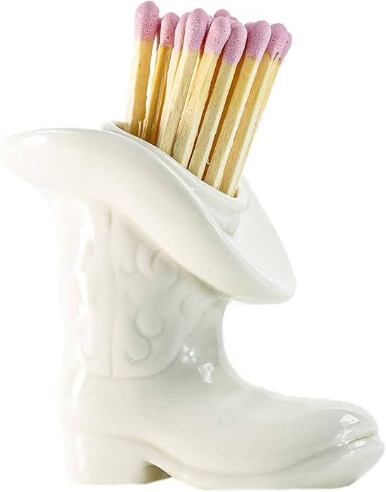 Decorative Cowboy Boot Match Holder With Striker - Ceramic cowgirl boots coastal Western home dec... | Amazon (US)