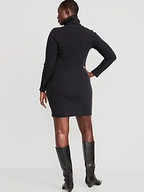 Fitted Mock-Neck Rib-Knit Mini Dress for Women | Old Navy (US)