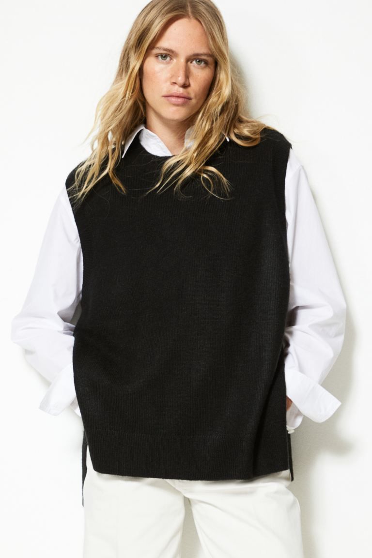 Sweater vest - Black - Ladies | H&M GB | H&M (UK, MY, IN, SG, PH, TW, HK)