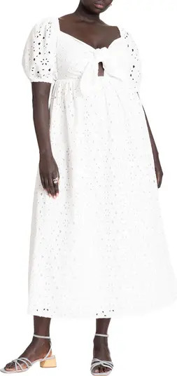Eyelet Tie Front Maxi Dress | Nordstrom