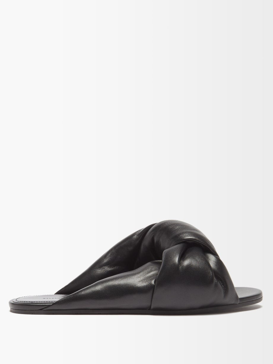 Drapy knotted leather slides | Balenciaga | Matches (US)