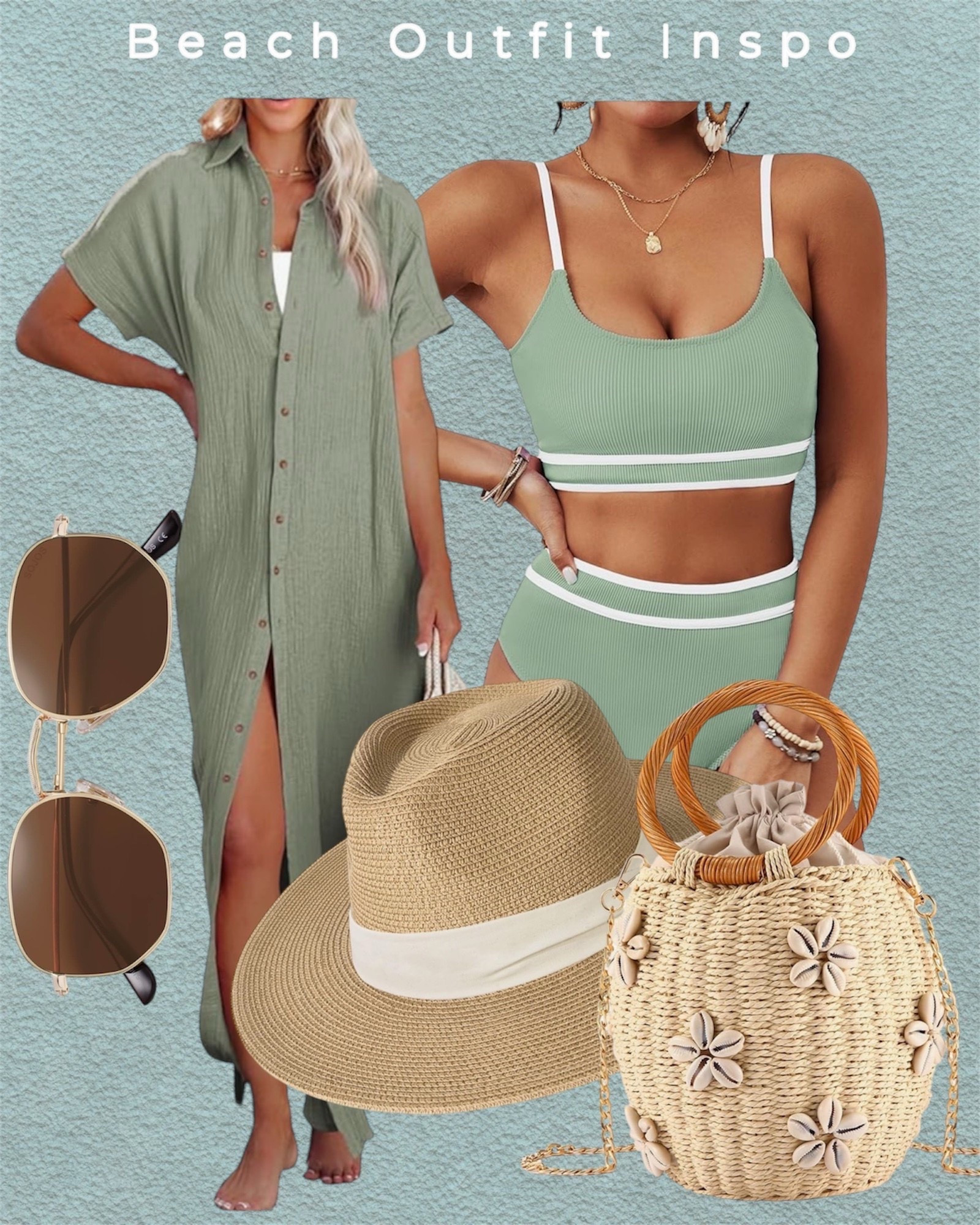 Amazon beach outfit inspiration! I love the swim coverup. I own it in pink and can wear it as a dress too. 



Vacation outfit idea, Amazon finds,
White outfit, Travel outfit, beach outfit, beach vacation outfit, beach vacay, summer style#LTKShoeCrush #LTKItBag

#LTKSwim #LTKTravel #LTKSeasonal #LTKSaleAlert