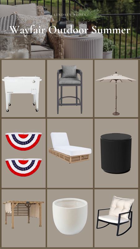 Wayfair outdoor summer faves! Linked more than shown including another pergola that’s more than 50% off! 🔥 

Summer, patio furniture, outdoor furniture, planter, pot, umbrella c outdoor bar stool, cooler, Memorial Day, 4th of July, banner, lounge chair, outdoor arm chair, rocking chair, 

#LTKHome #LTKSeasonal