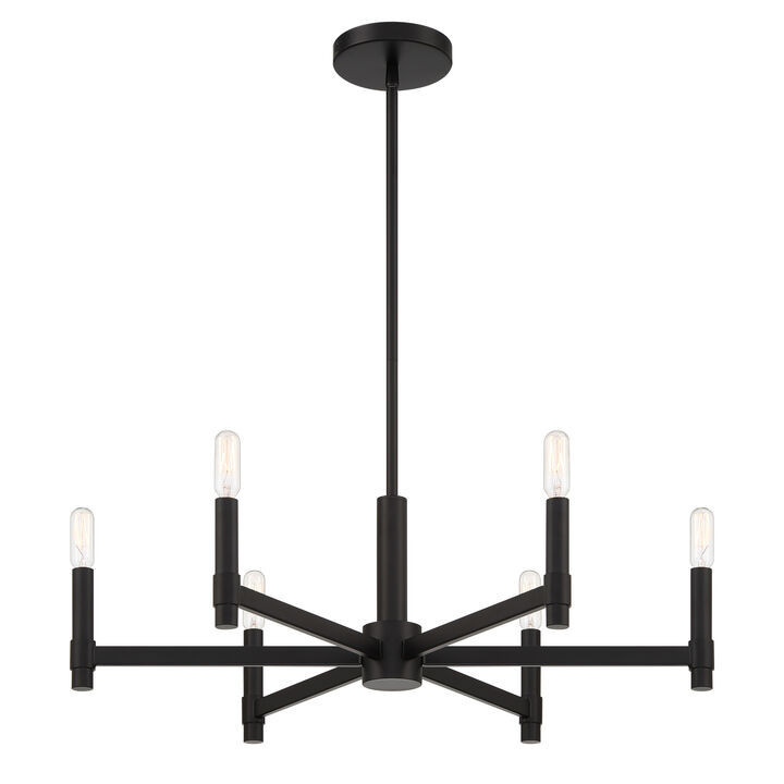 Carson 6-Light Chandelier, Matte Black | Lights.com