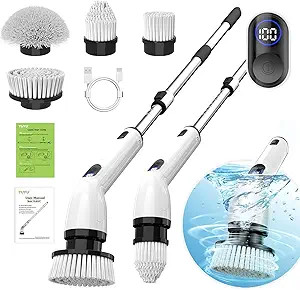 TUYU Electric Spin Scrubber, Full-Body IPX7 Waterproof Bathroom Scrubber with Power LCD Display, ... | Amazon (US)