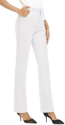 iChosy Women's Stretchy Straight Leg Dress Work Pants Business Office Casual Slacks with Pockets | Amazon (US)