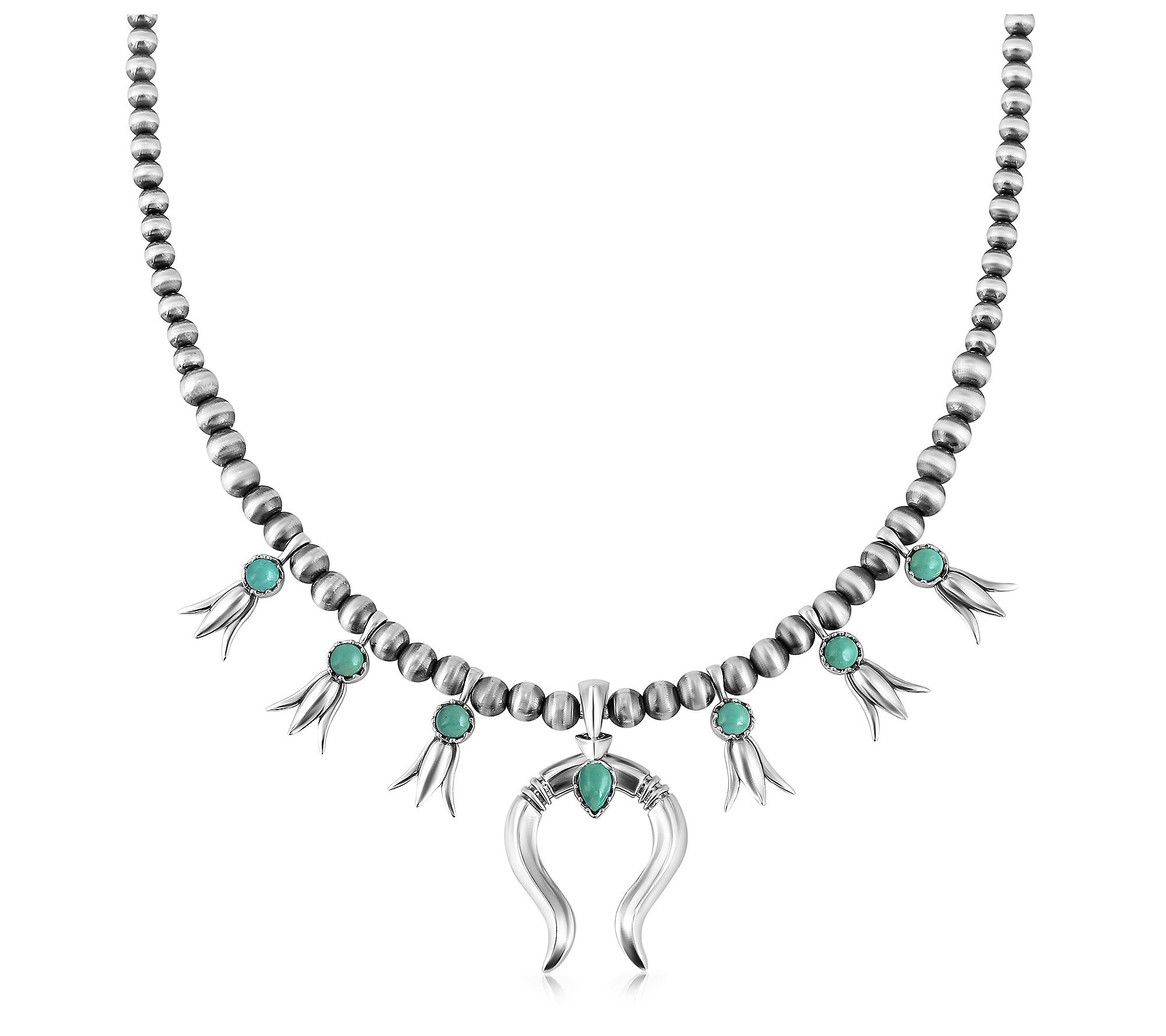 American West Sterling Squash Blossom Gemstone ecklace | QVC