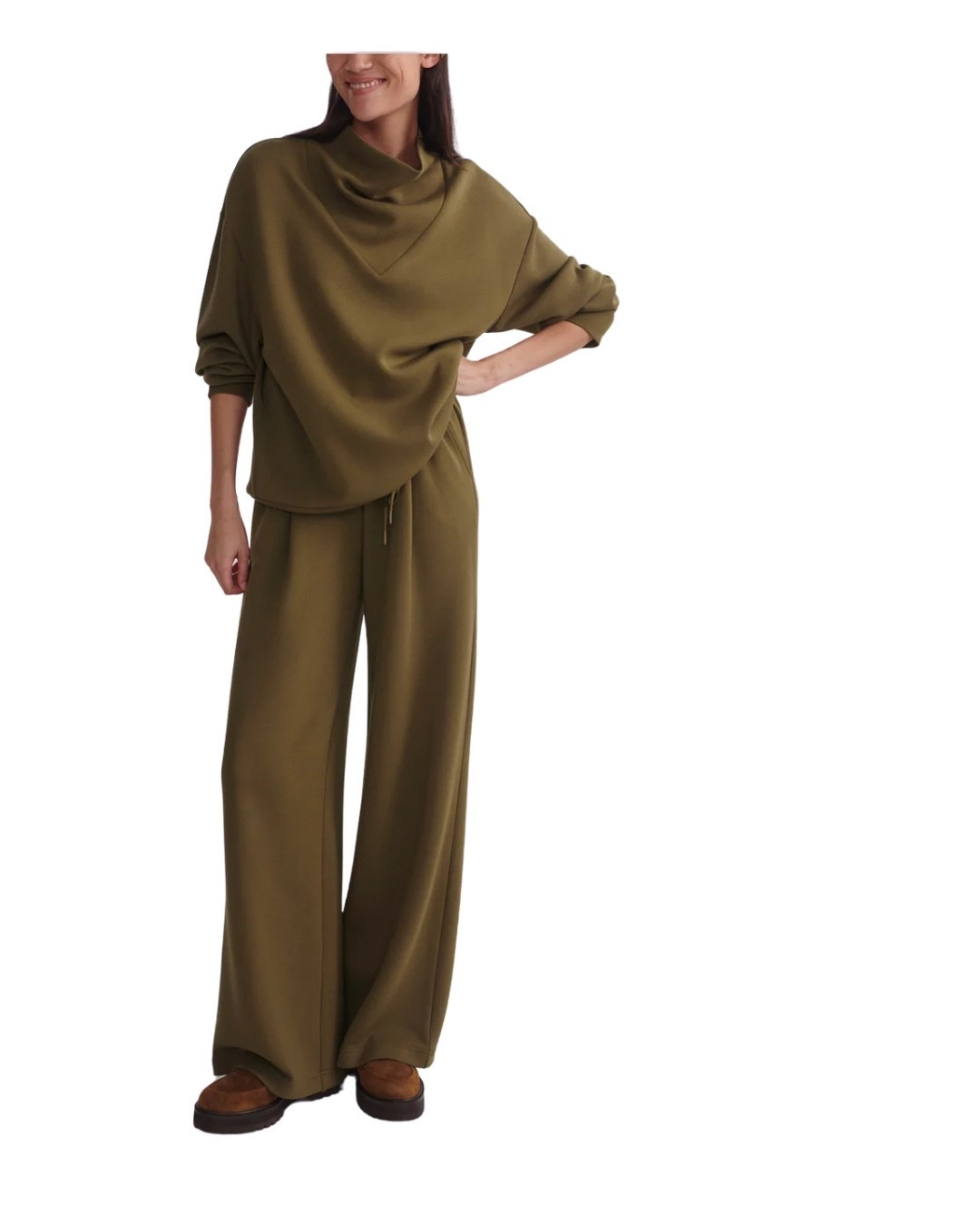 Set, athleisure, lounge set, Varley, wide leg pants 