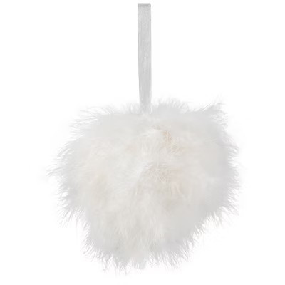 Northlight Wispy Feather Christmas Ball Ornament - 6" - White | Target