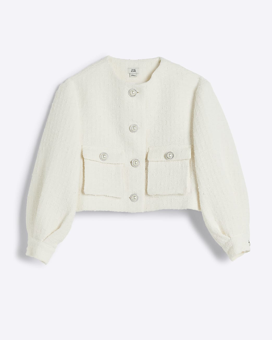 Girls cream boucle jacket | River Island UK & IE