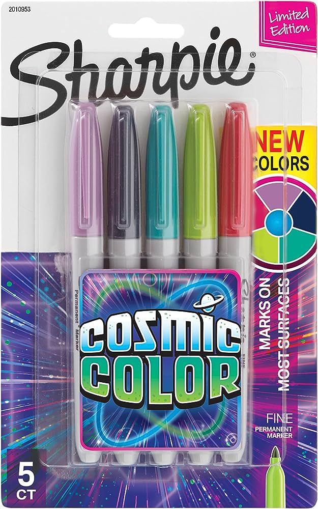 Sharpie Permanent Markers, Fine Point, Cosmic Color, Limited Edition, 5 Count | Amazon (US)