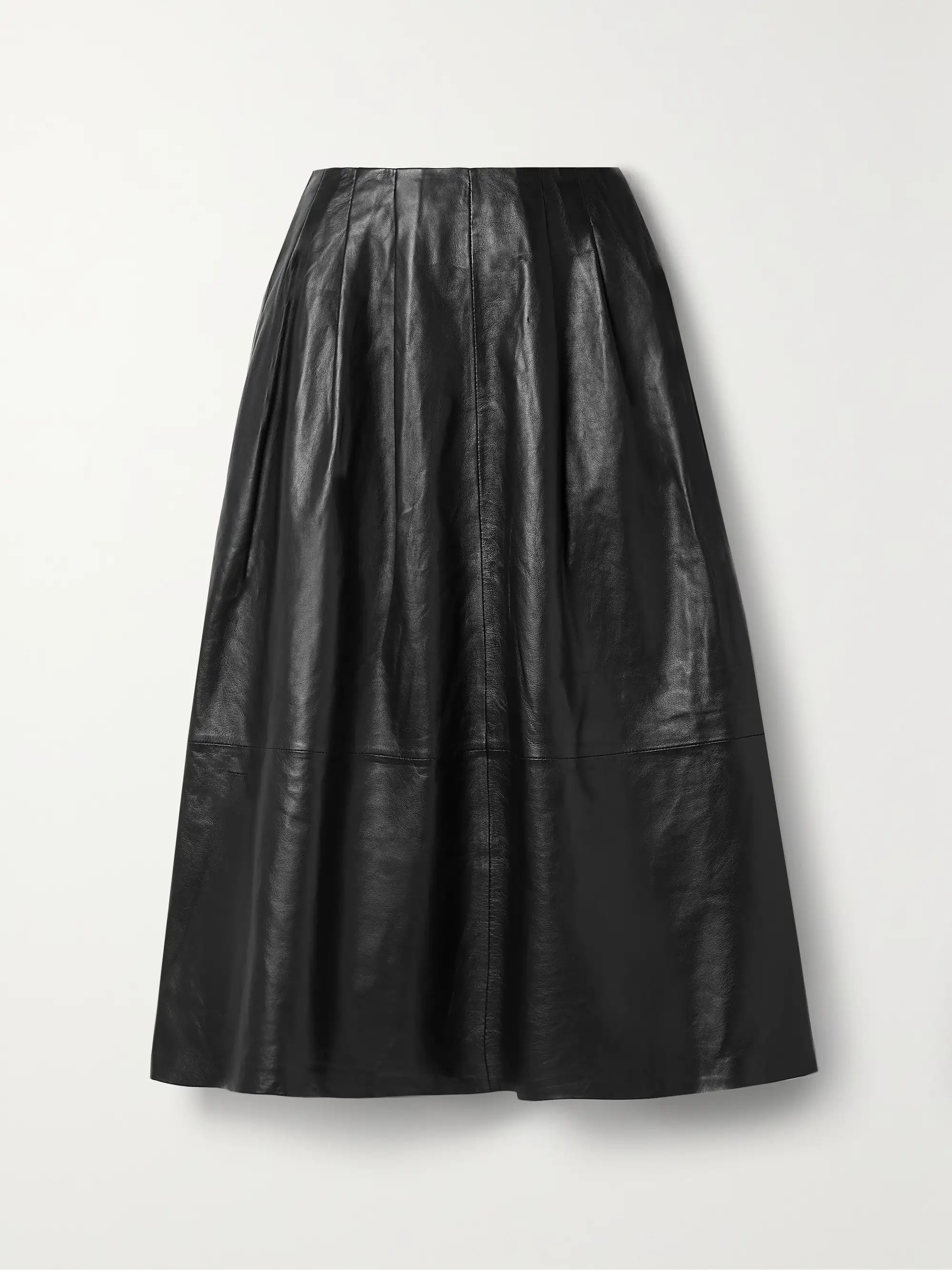 The Saffron pleated textured-leather midi skirt | NET-A-PORTER (UK & EU)