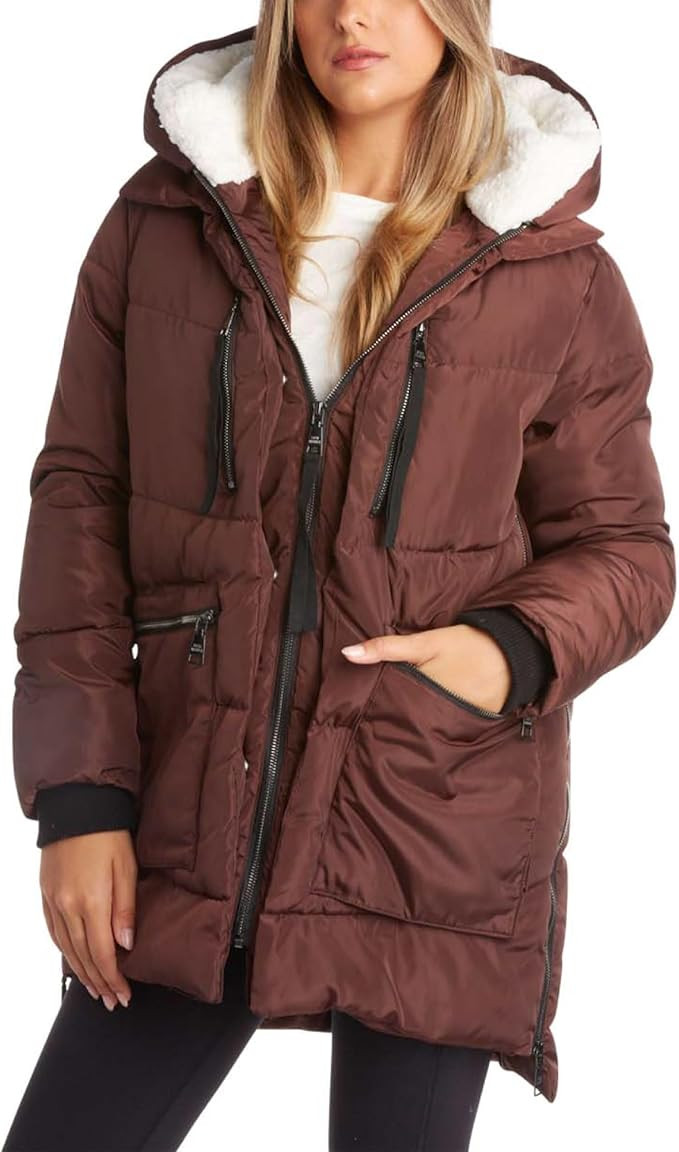 Steve Madden Womens Winter Coats - Midlength Parka Jackets for Women Insulated Quilted Puffer Jac... | Amazon (US)
