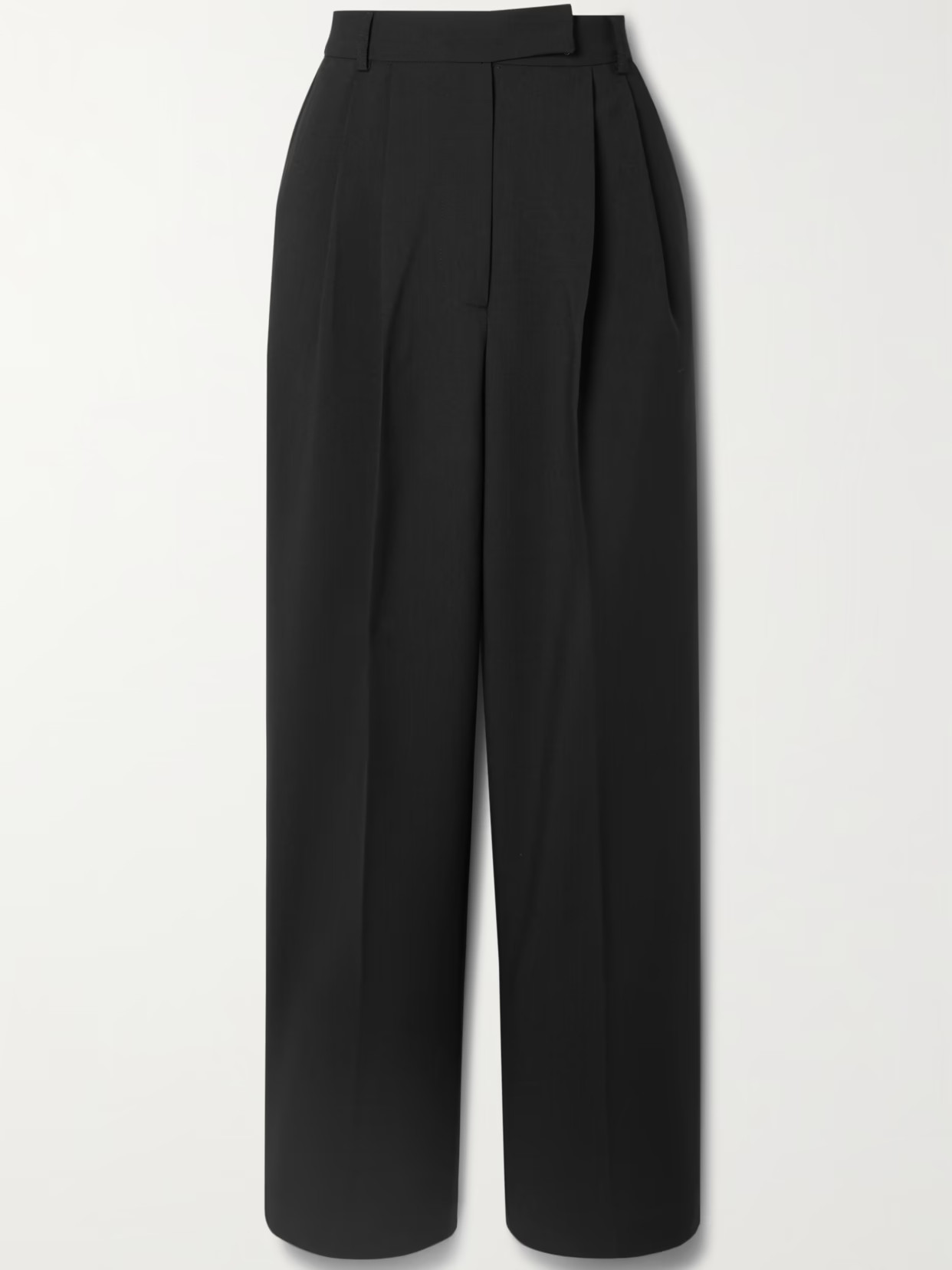 The Frankie Shop - Bea Pleated Crepe Straight-leg Pants - Black | NET-A-PORTER (US)