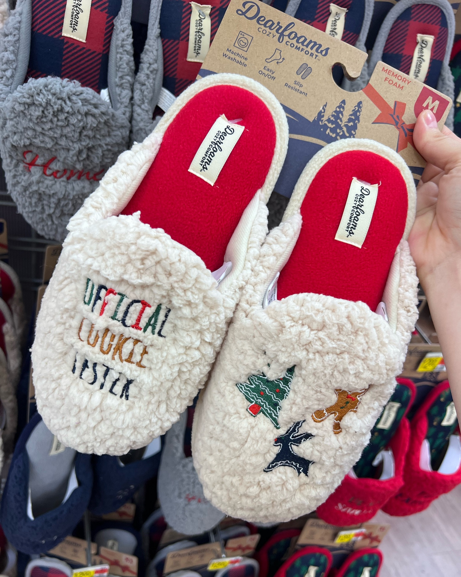 Walmart has the cutest holiday house slippers! These say “Official Cookie Tester” and are one sale for $12! Snag a pair while their on sale and before they’re gone! 

Walmart, Walmart Finds, House Slippers, Affordable Finds, Cozy, Christmas slippers, holiday slippers, holiday finds, lounge wear, comfy, comfy wear, comfy outfits, comfy slippers, comfy shoes 

#LTKstyletip #LTKHoliday #LTKshoecrush