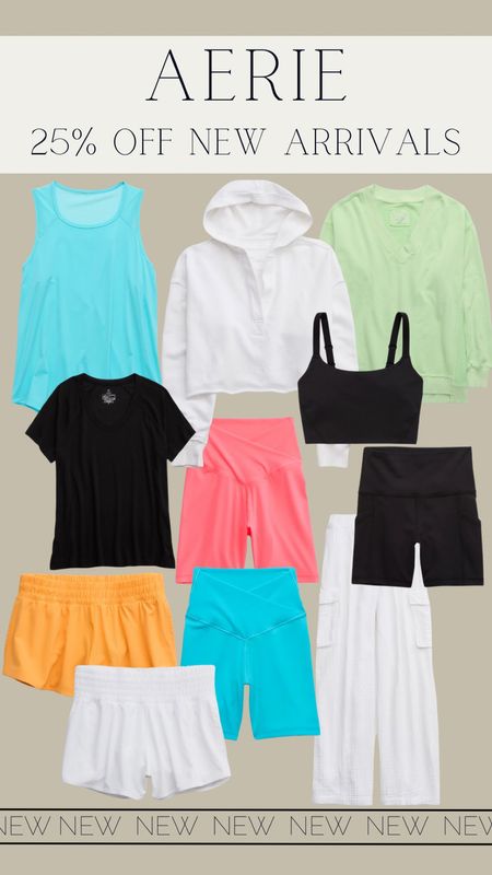 Snag these Aerie new arrivals while they are 25% off! Love these casual and athletic tops, jackets, and shorts for spring! 

#LTKsalealert #LTKfindsunder100
