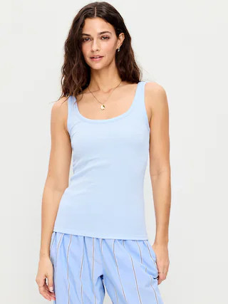 First-Layer Ribbed Scoop-Neck Tank Top | Old Navy (US)