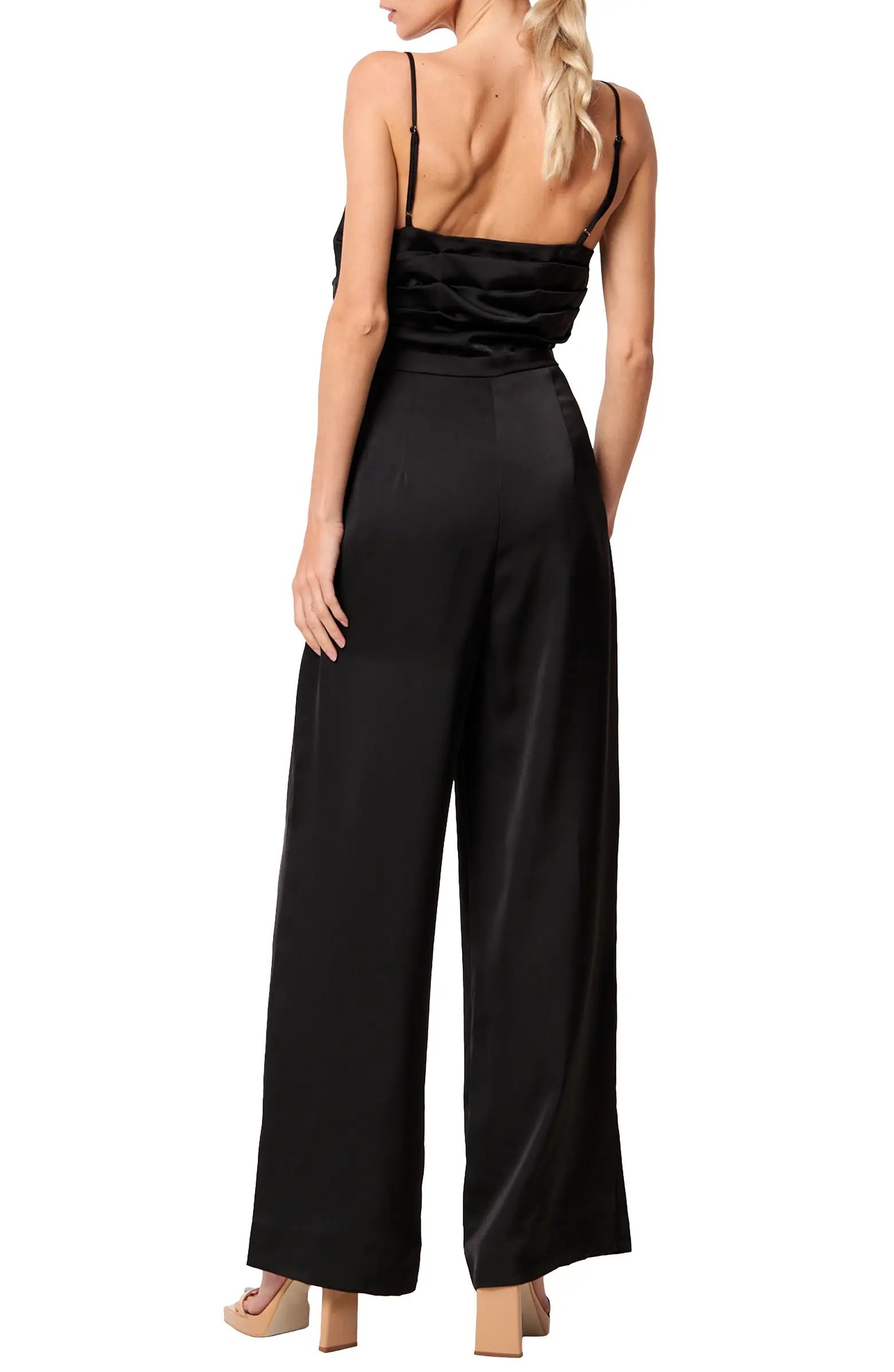 Cecilie Pleated Satin Cami Jumpsuit | Nordstrom