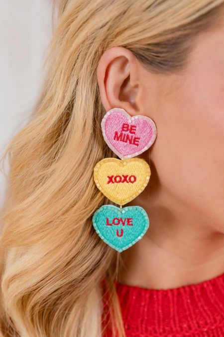 Sooo many cute Valentine’s Day earrings at Pink Lily! 