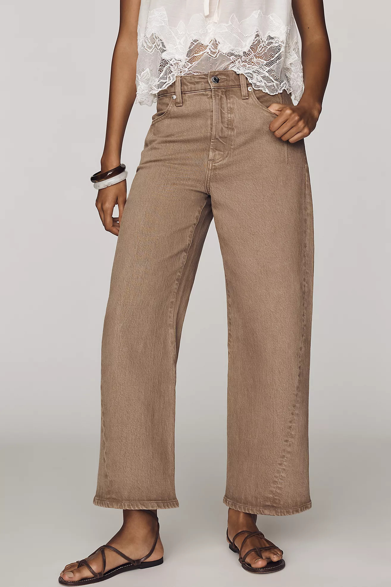Pistola Kyra High-Rise Cropped Barrel-Leg Jeans | Anthropologie (US)