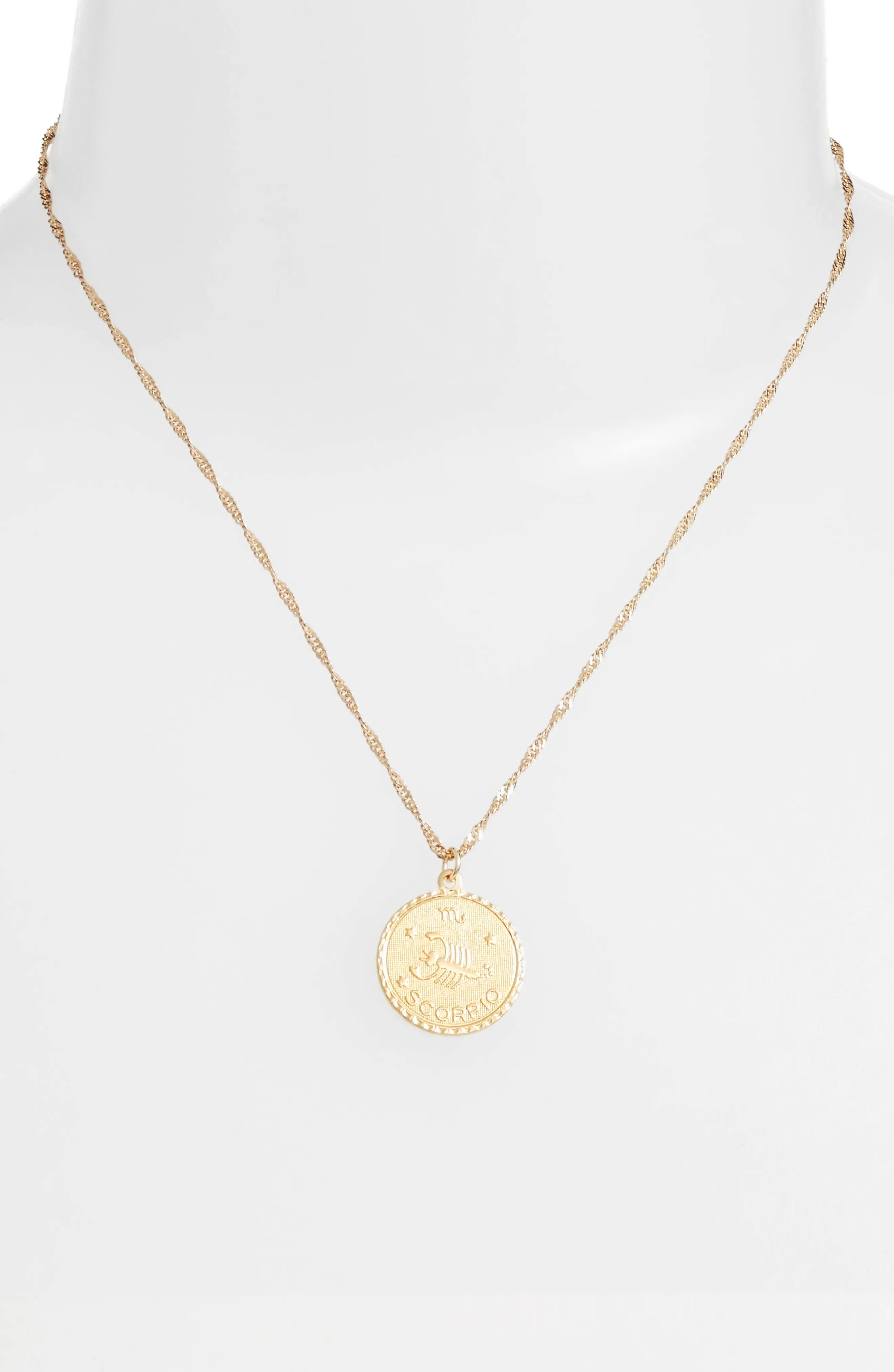 Cam Jewelry Ascending Zodiac Medallion Necklace | Nordstrom