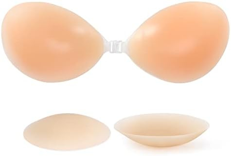 RELIRELIA Women's Sticky Self Adhesive Invisible Strapless Reusable Silicone Push Up Backless Bra | Amazon (US)