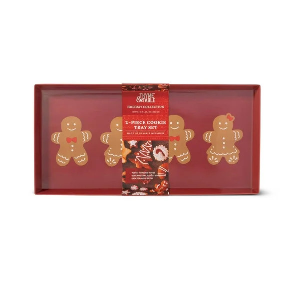 Thyme & Table 2-Piece Cookie Serving Tray Set - Red - Walmart.com | Walmart (US)
