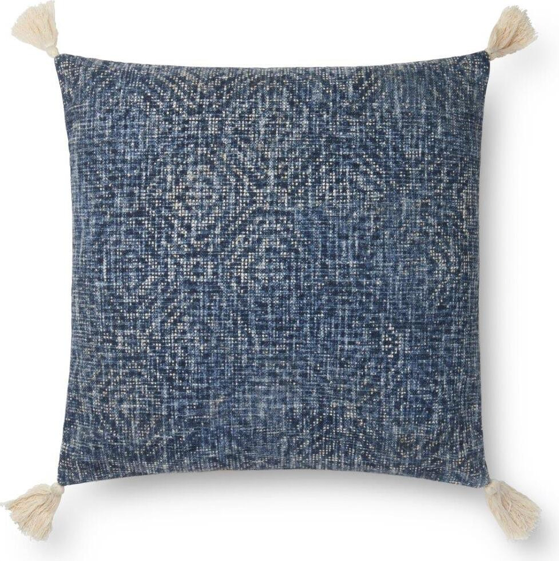 Loloi P0621 Blue 22" x 22" Cover w/Down Pillow | 1stopbedrooms