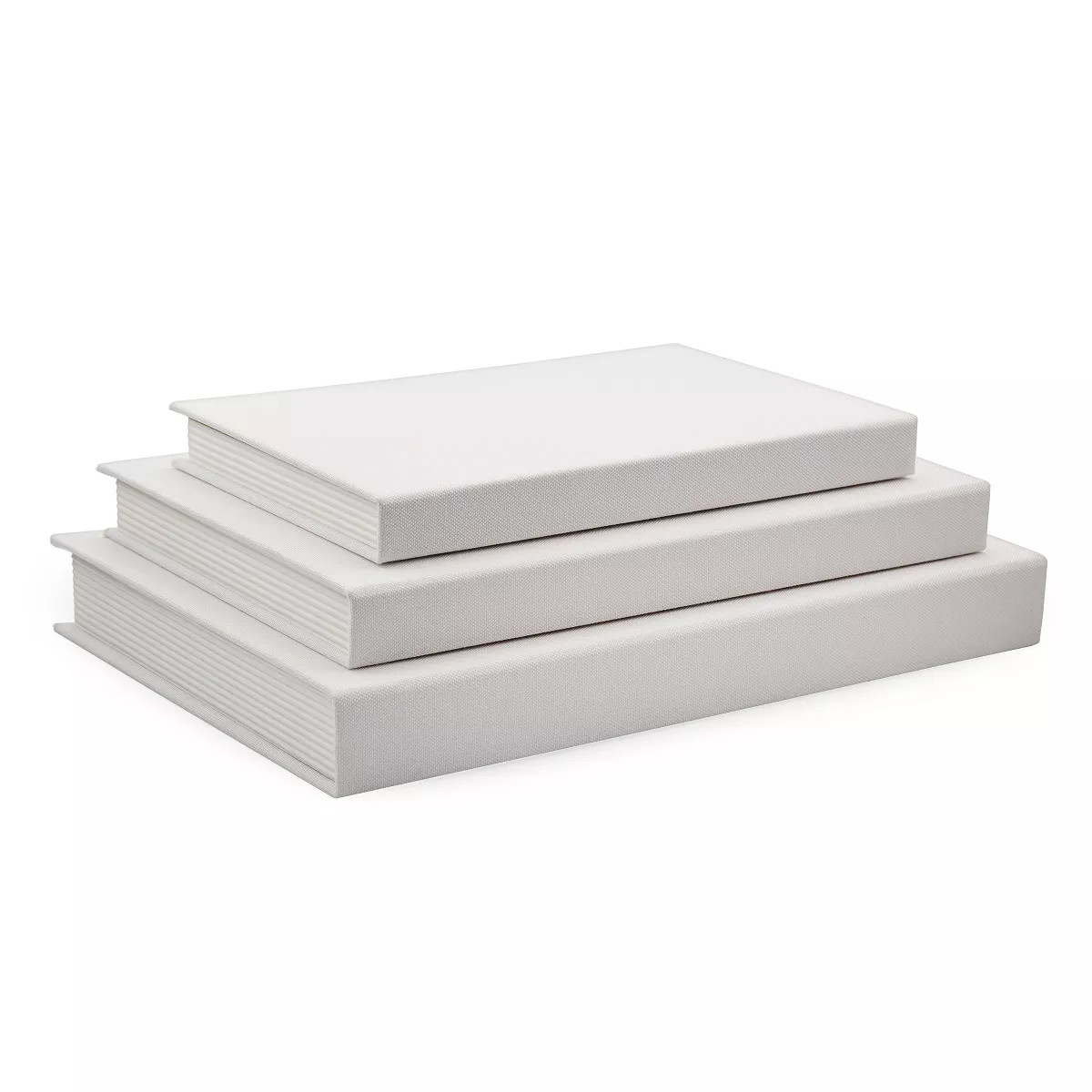 AuldHome Slimline White Faux Book Stack, 3pc Set; Blank Set of 3 Tiered Sizes Decorative Book Box... | Target