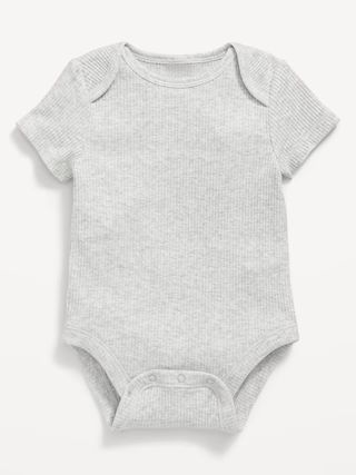 Unisex Short-Sleeve Rib-Knit Bodysuit for Baby | Old Navy (US)