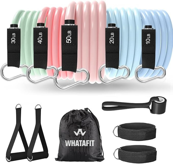 WHATAFIT Resistance Bands, Exercise Bands，Resistance Bands for Working Out, Work Out Bands with... | Amazon (US)
